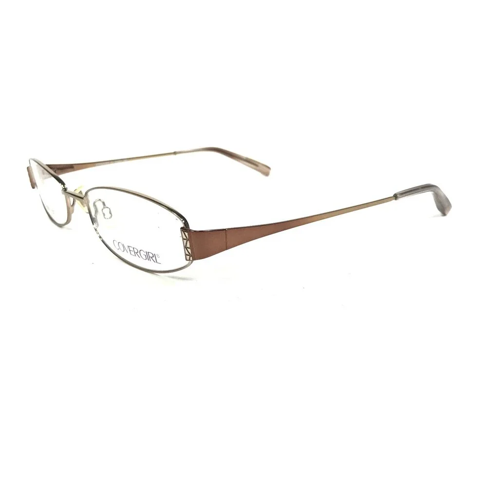 Covergirl Petite Eyeglasses Frames CG404 Col.084 Brown Crystals Wire 55-18-145